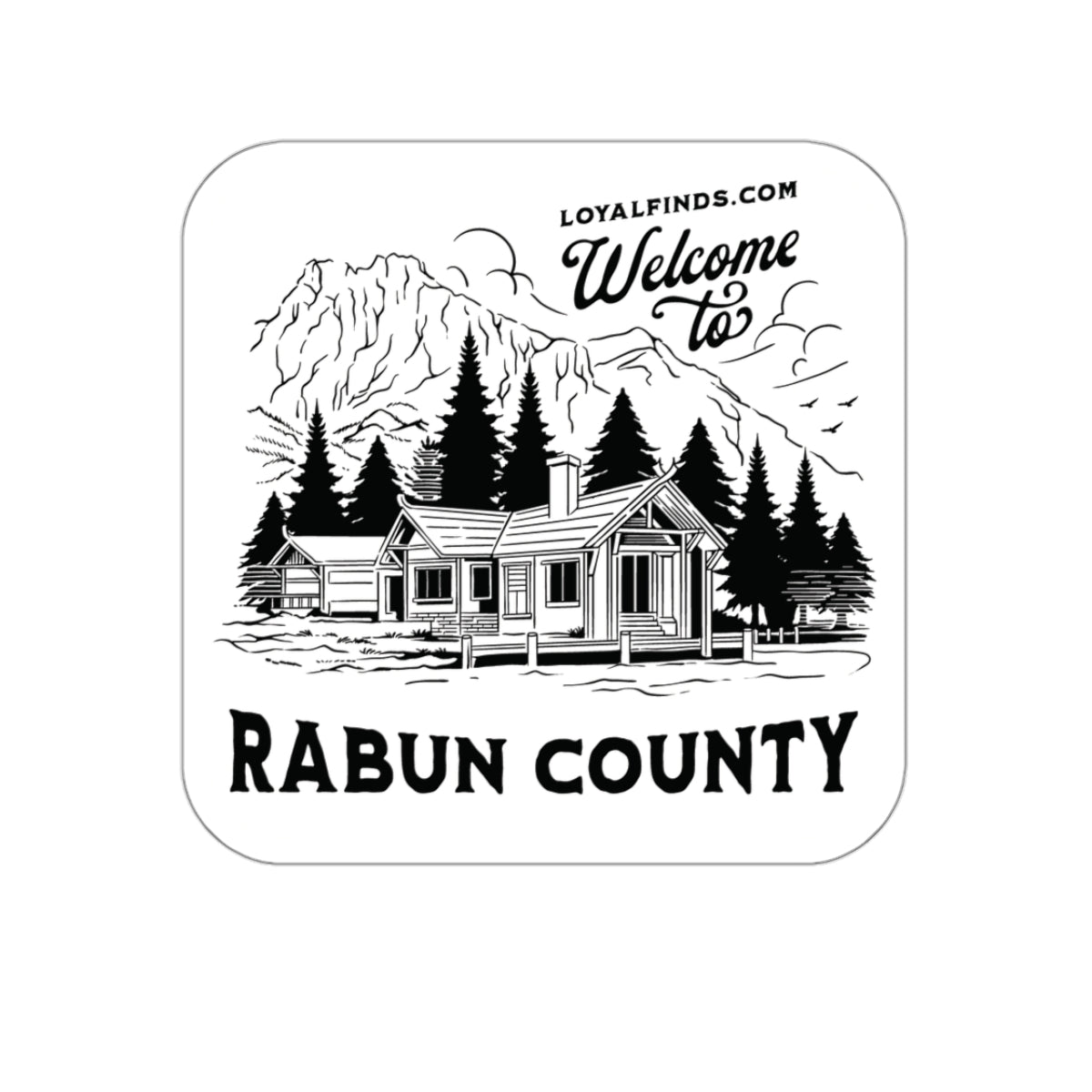 Welcome to Rabun Co-Lake House-Black Letter-Sticker