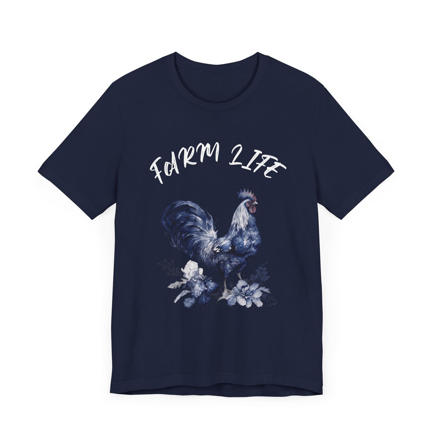 Farm Life-Blue Rooster-T-Shirt