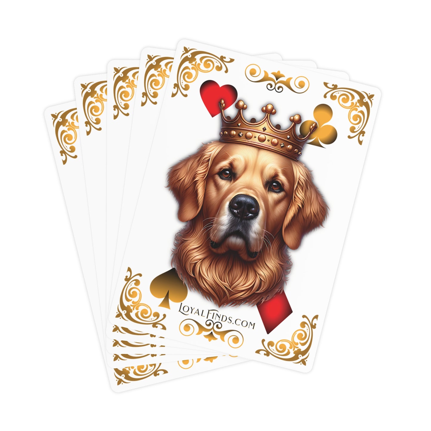 King Golden Retriever Playing Cards