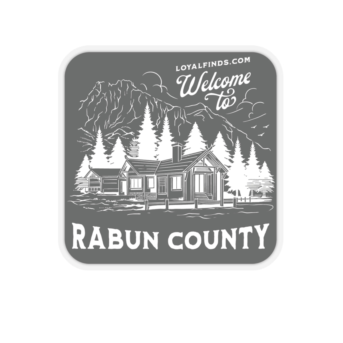 Welcome to Rabun Co-Lake House-White Letter-Sticker