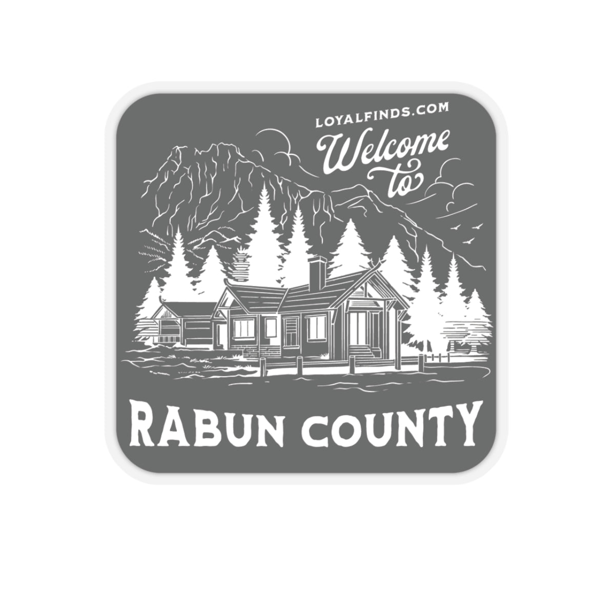 Welcome to Rabun Co-Lake House-White Letter-Sticker