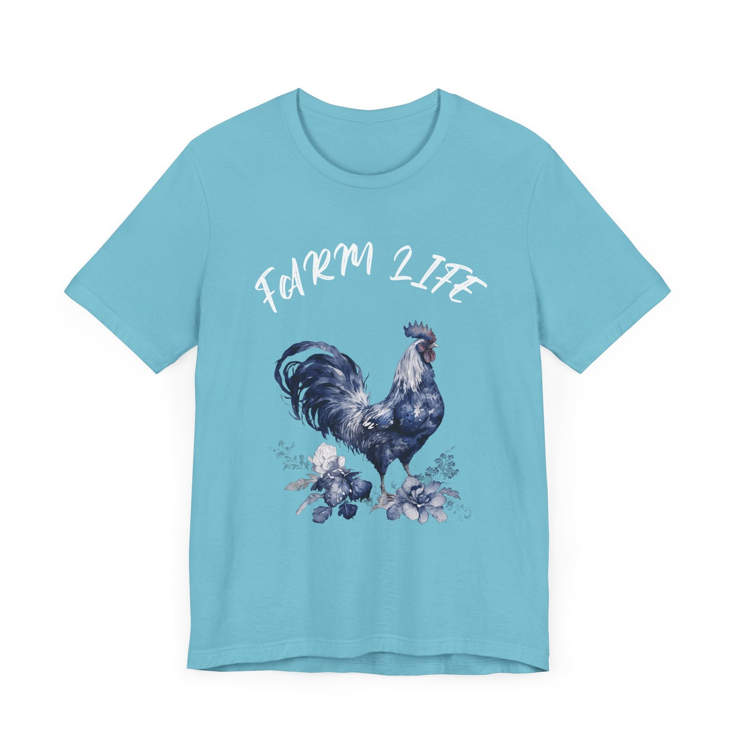 Farm Life-Blue Rooster-T-Shirt