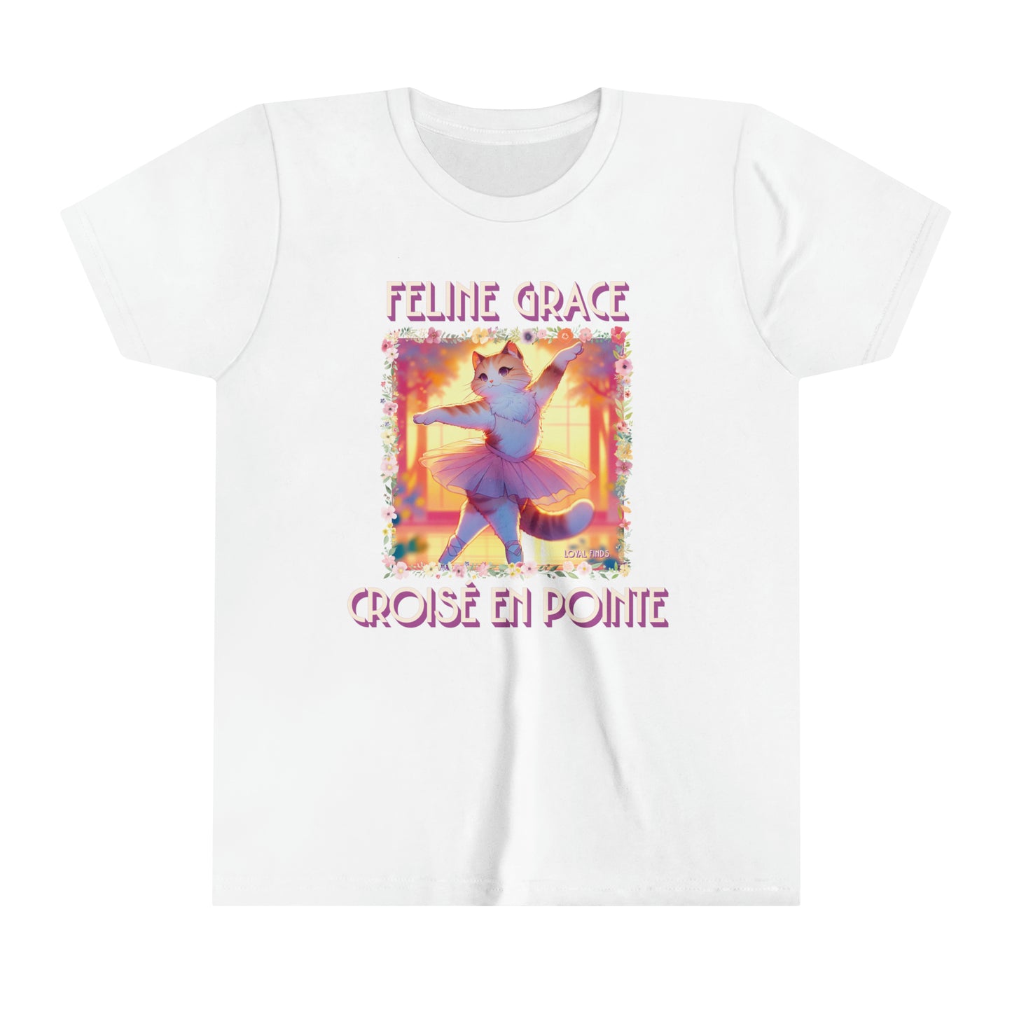 Feline Grace: Croise En Pointe-Youth Short Sleeve Tee