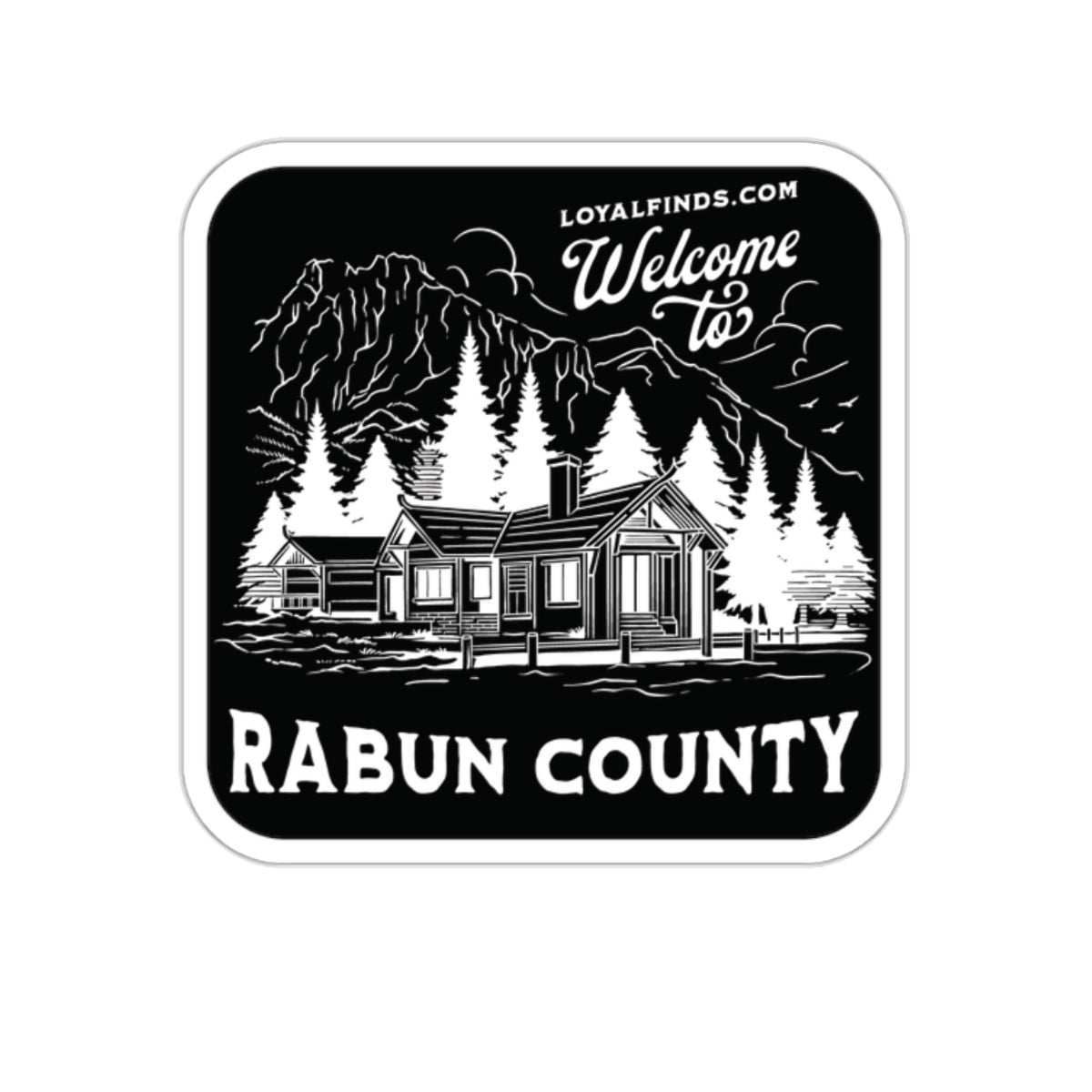 Welcome to Rabun Co-Lake House-White Letter-Sticker