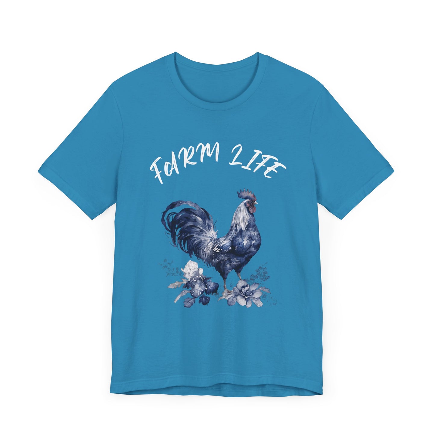 Farm Life-Blue Rooster-T-Shirt