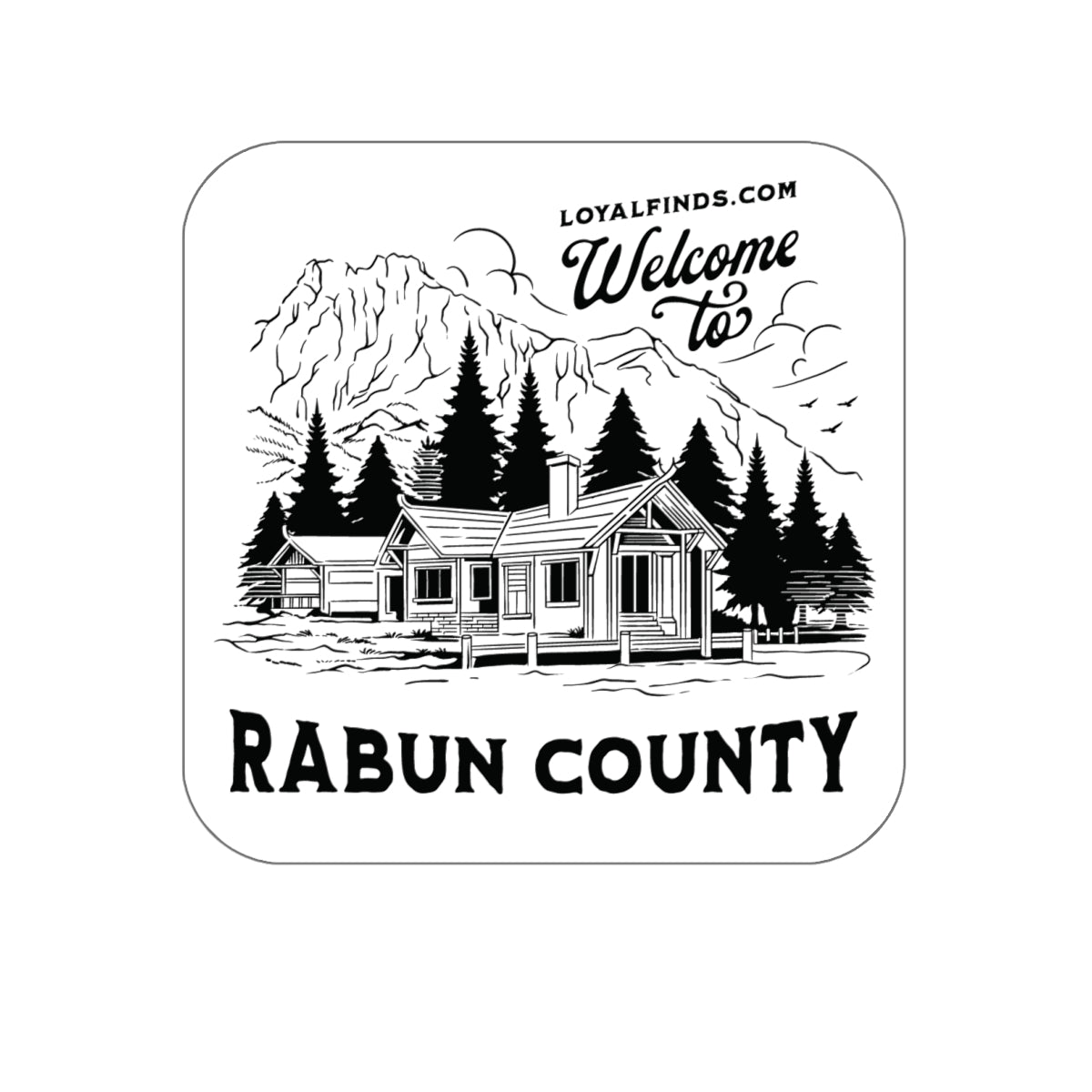 Welcome to Rabun Co-Lake House-Black Letter-Sticker