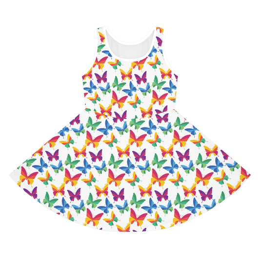 Rainbow Butterflies Girls' Sleeveless Sundress