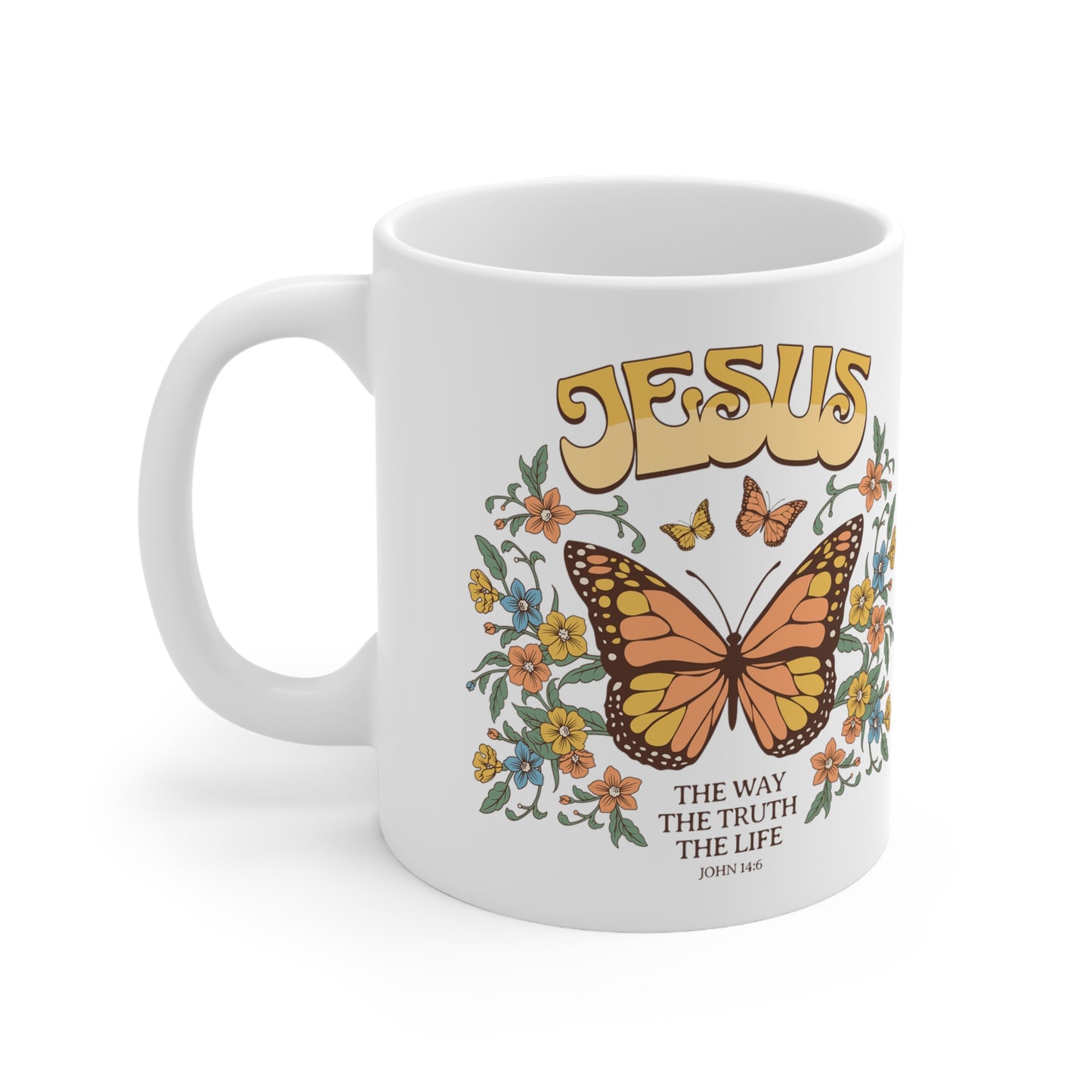 Jesus The Way The Truth The Life White Coffee Mug, 11oz