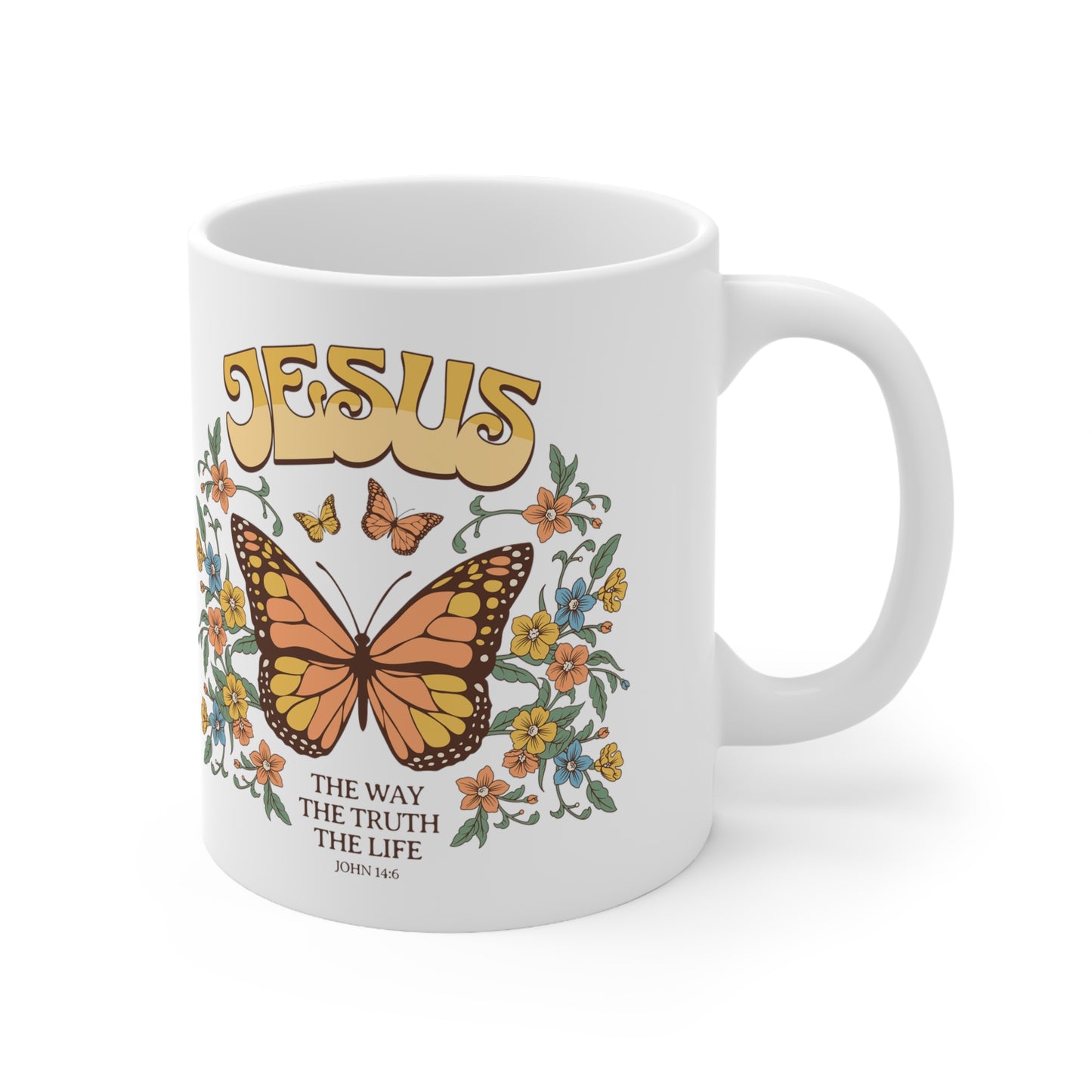 Jesus The Way The Truth The Life White Coffee Mug, 11oz