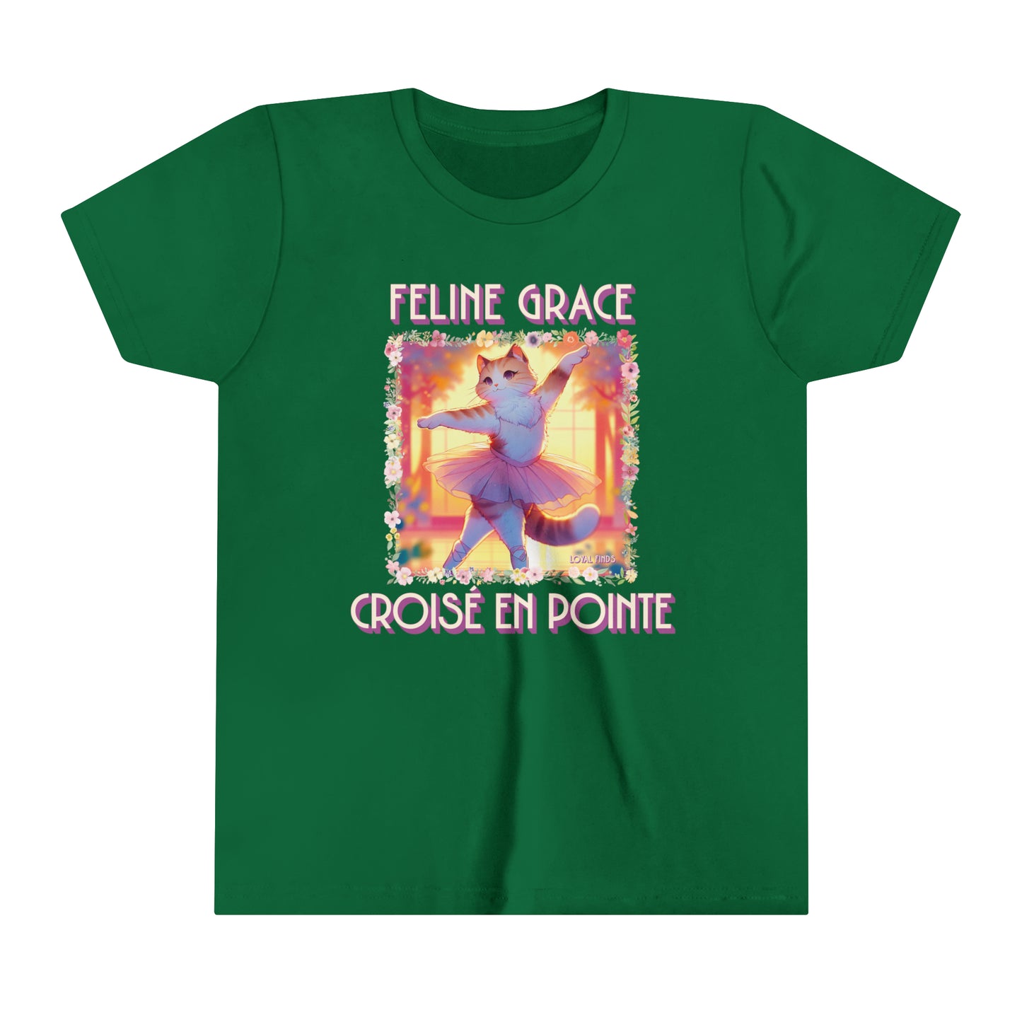 Feline Grace: Croise En Pointe-Youth Short Sleeve Tee