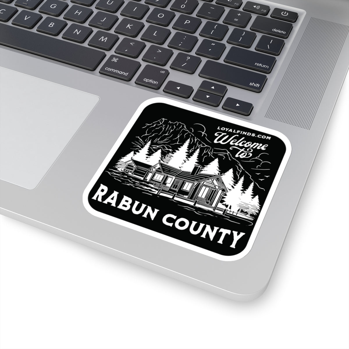 Welcome to Rabun Co-Lake House-White Letter-Sticker