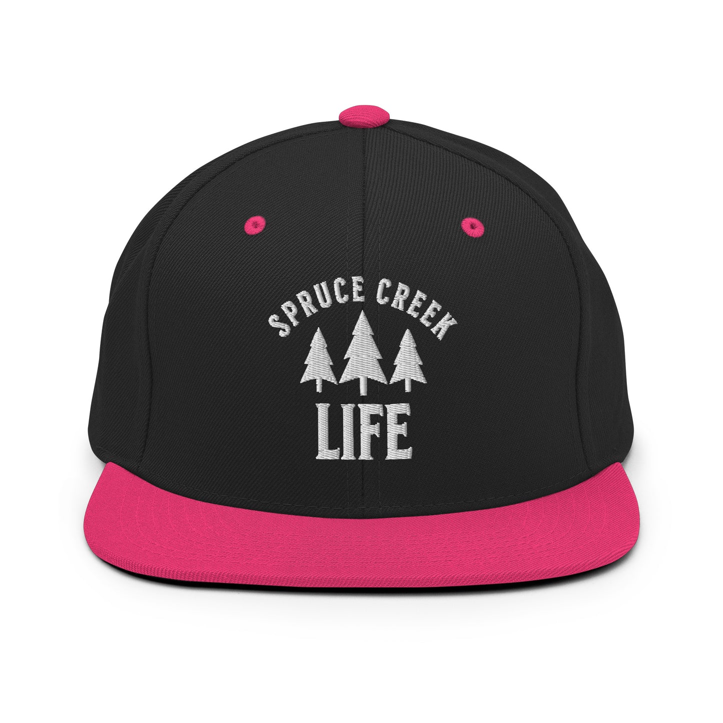 Spruce Creek Life Trees White Emblem Snapback Flatbill