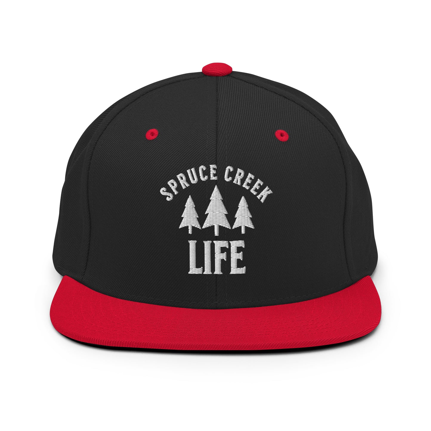 Spruce Creek Life Trees White Emblem Snapback Flatbill