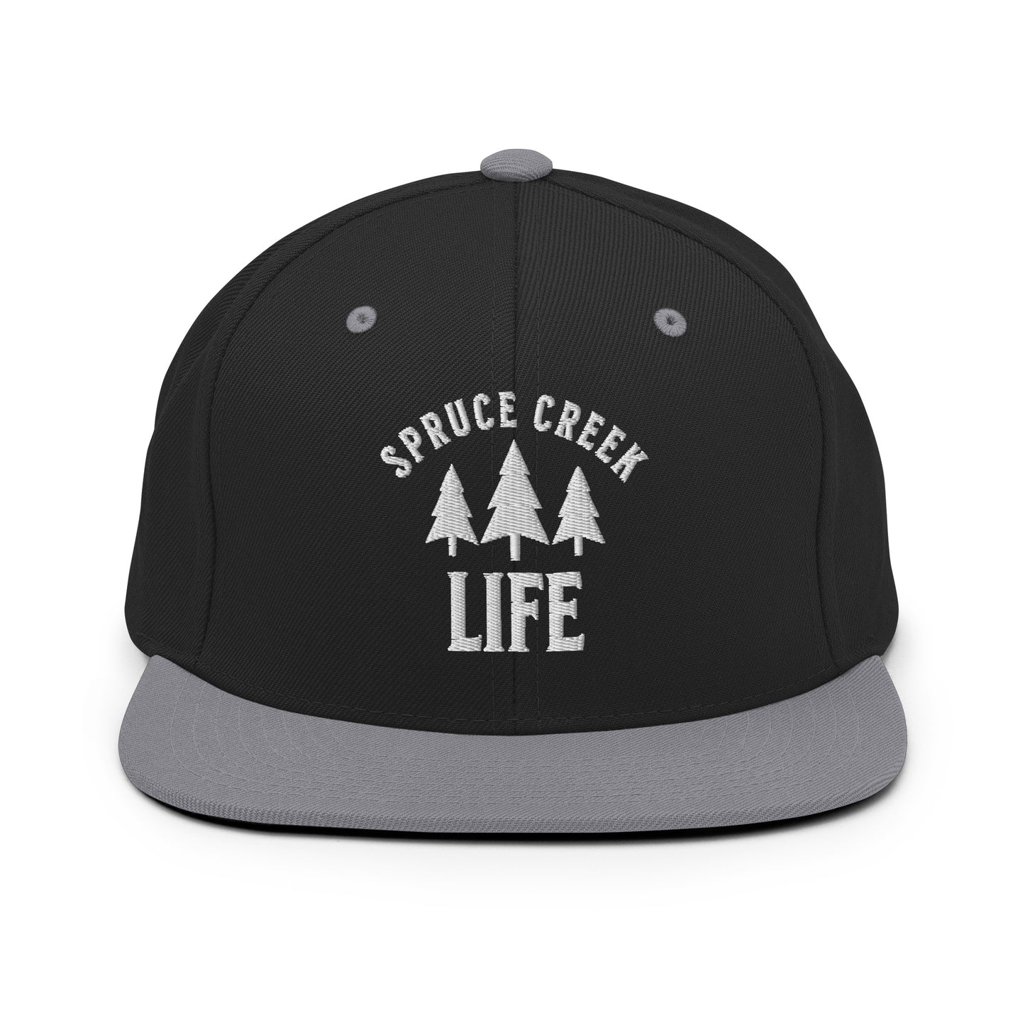 Spruce Creek Life Trees White Emblem Snapback Flatbill