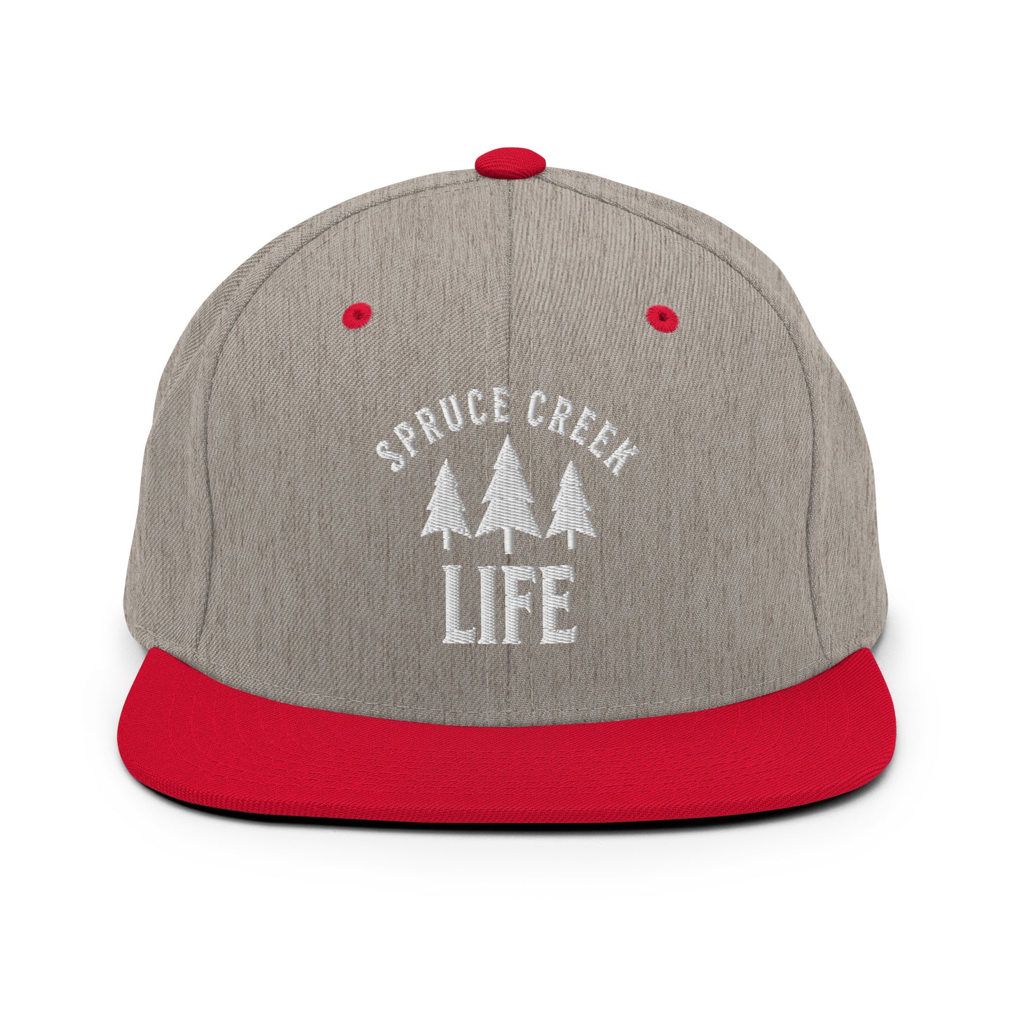 Spruce Creek Life Trees White Emblem Snapback Flatbill