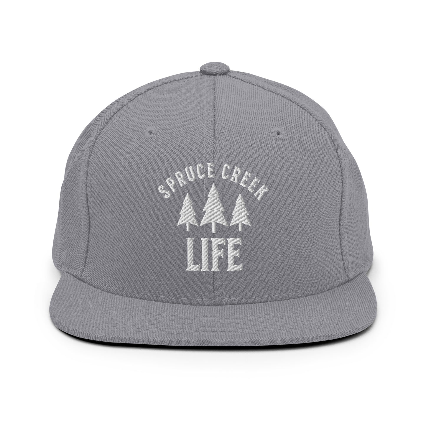 Spruce Creek Life Trees White Emblem Snapback Flatbill