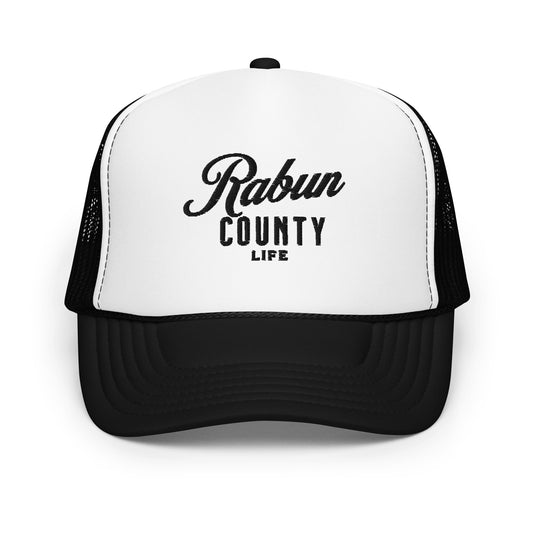 Rabun County Life Black Letter Foam Net Snapback