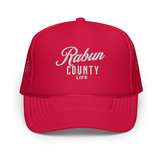 Rabun County Life White Letter Foam Net Snapback