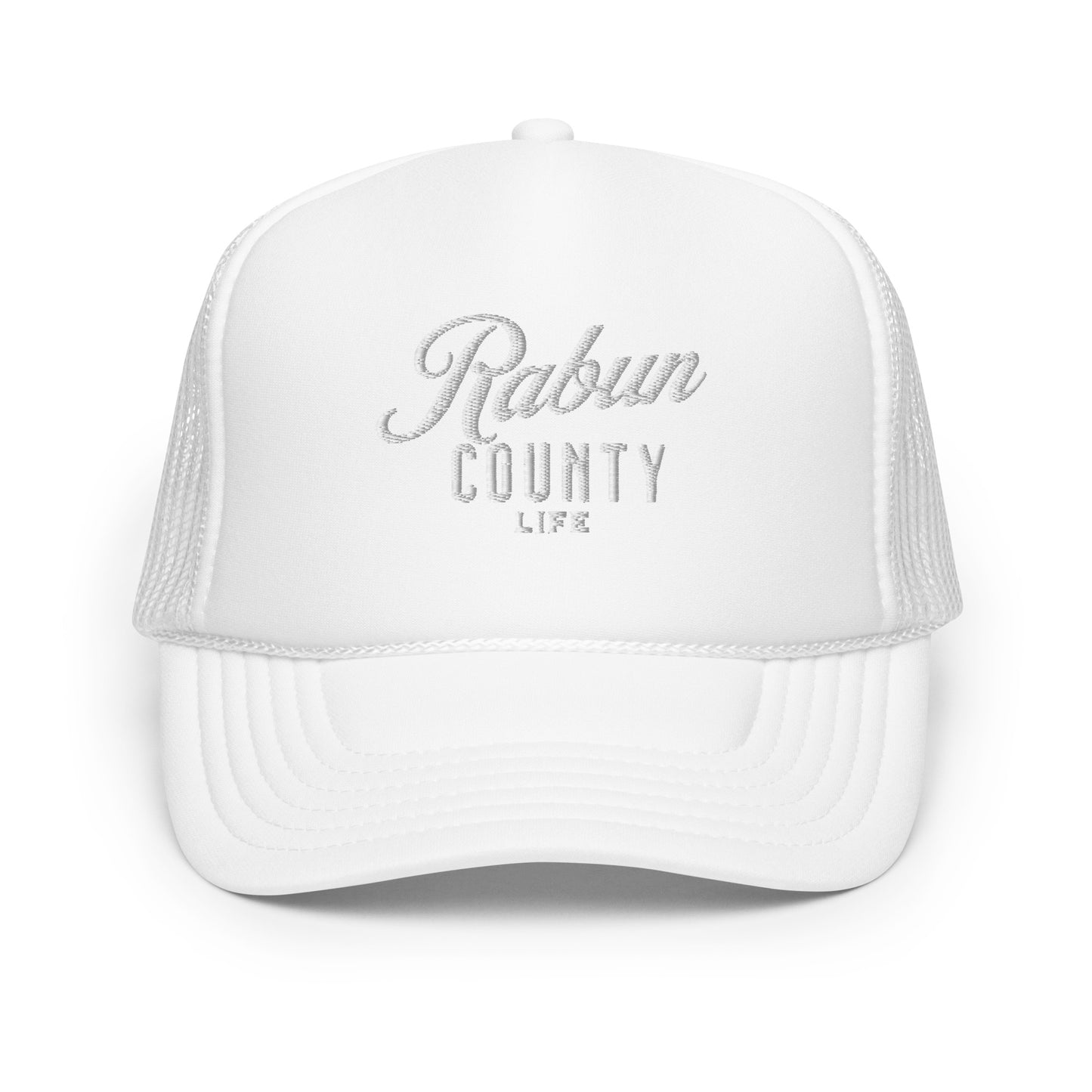 Rabun County Life White Letter Foam Net Snapback