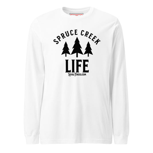 Spruce Creek Life Trees Black Letter Long Sleeve