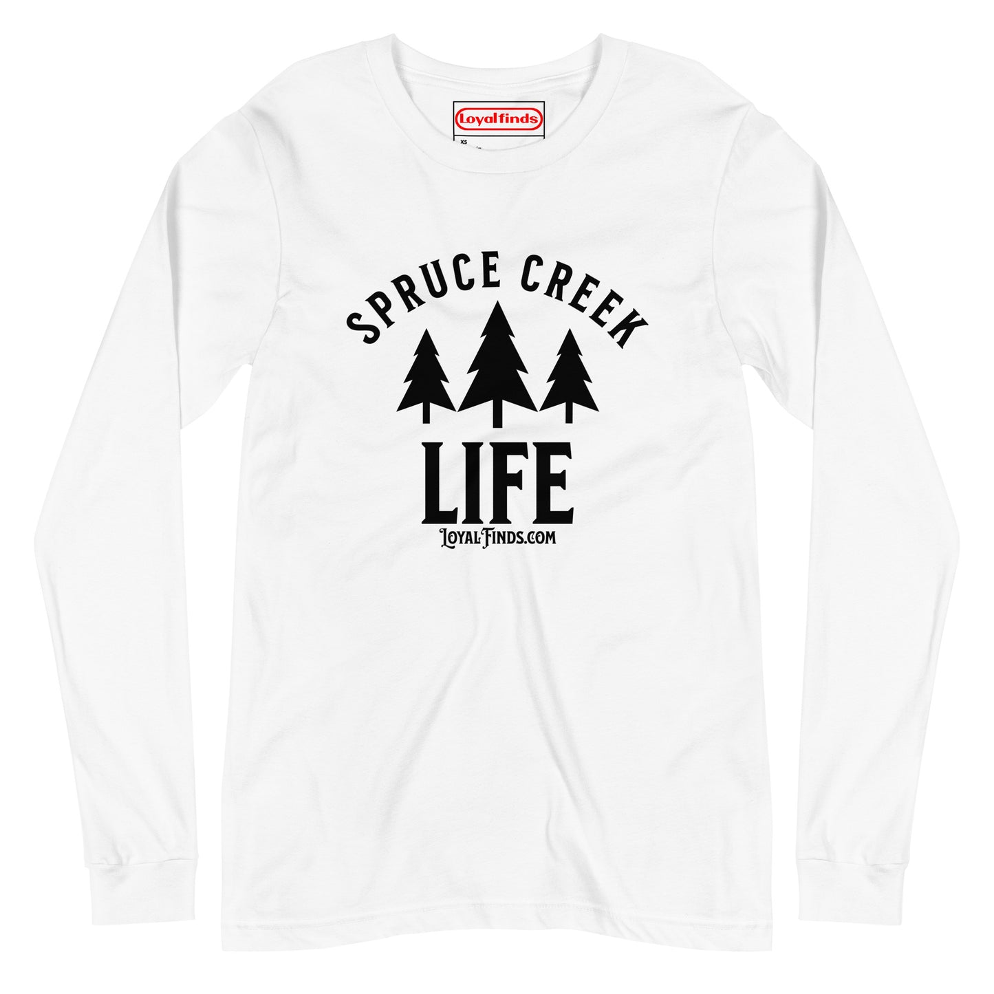 Spruce Creek Life Trees Black Letter Long Sleeve