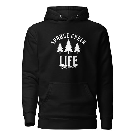 Spruce Creek Life Trees White Letter Hoodie