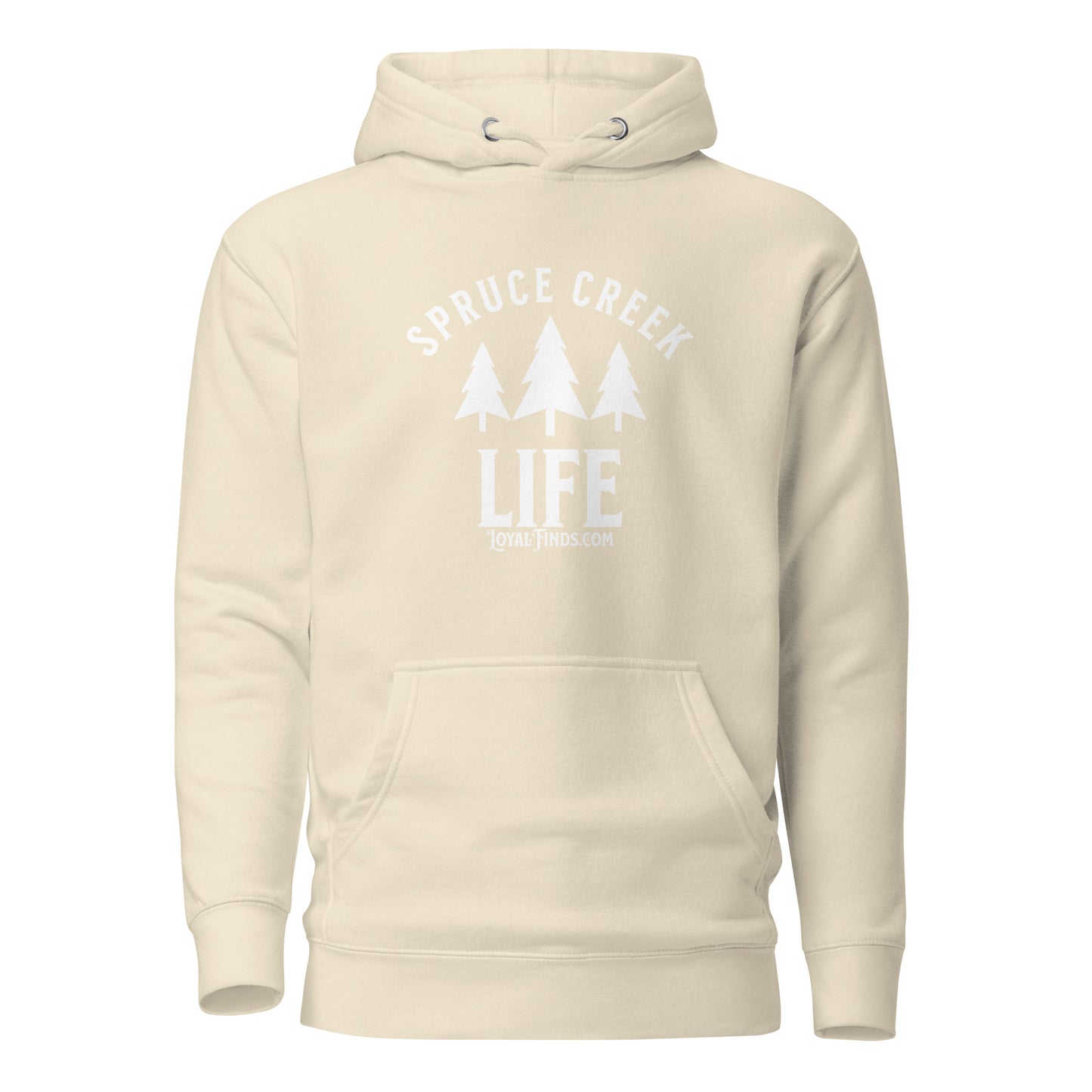 Spruce Creek Life Trees White Letter Hoodie