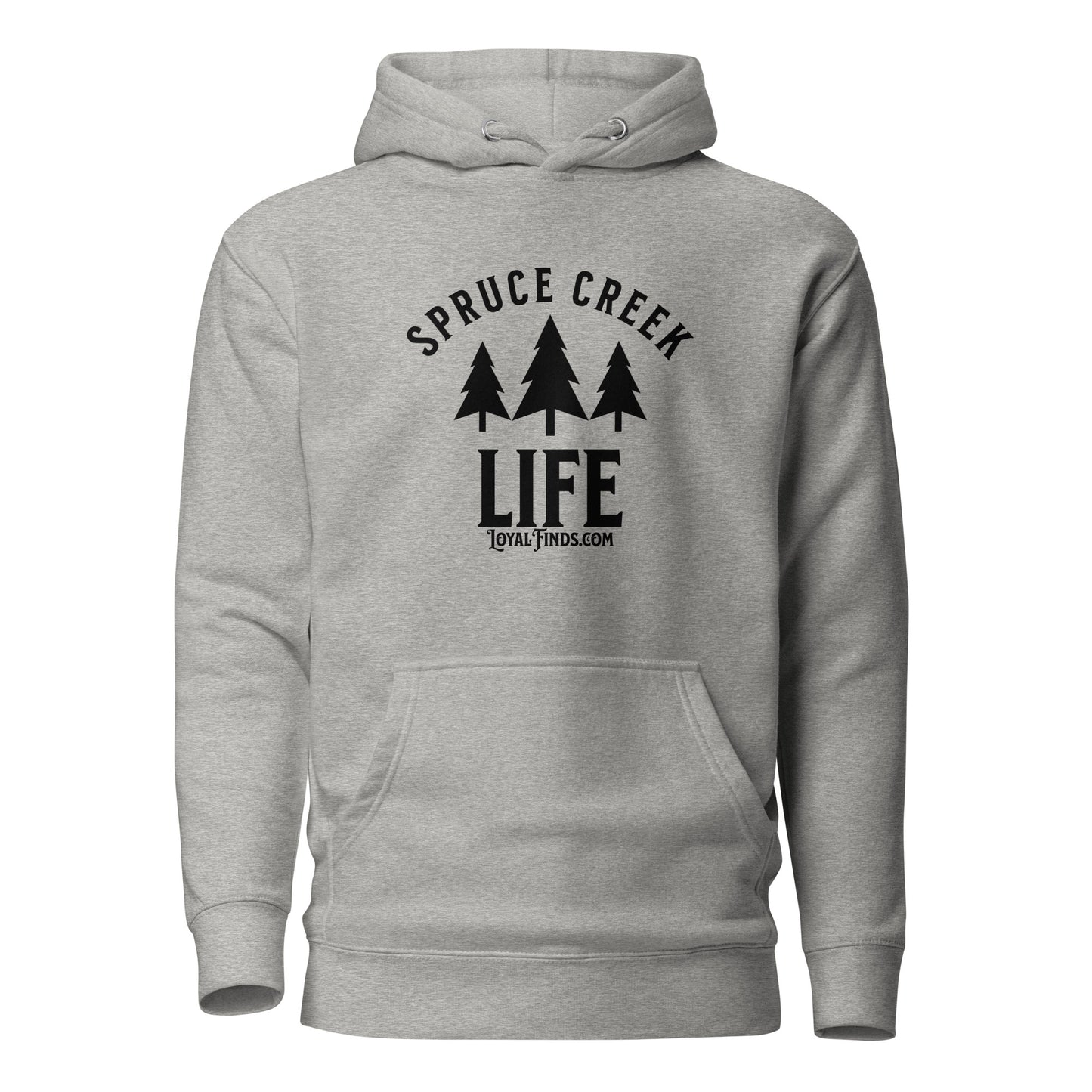 Spruce Creek Life Trees Black Letter Hoodie