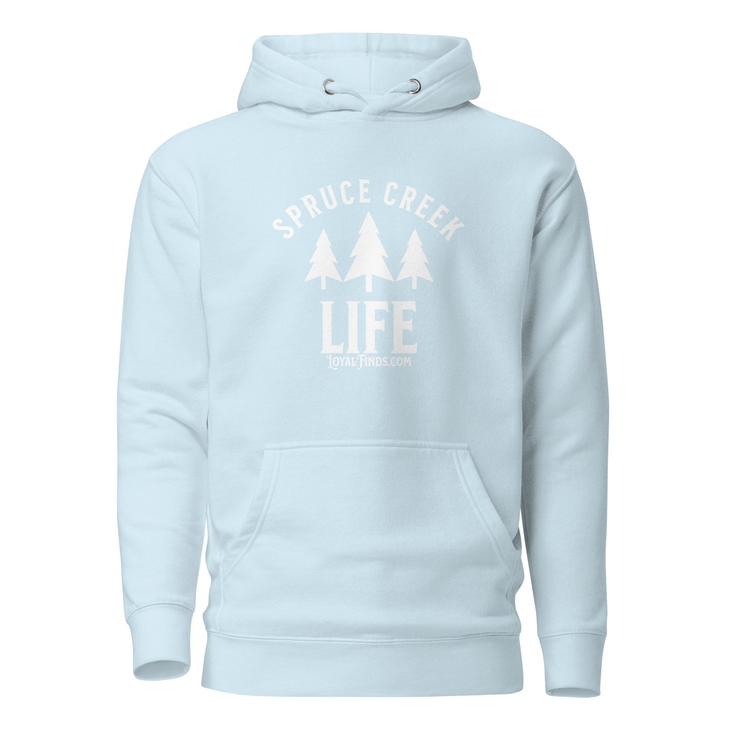 Spruce Creek Life Trees White Letter Hoodie