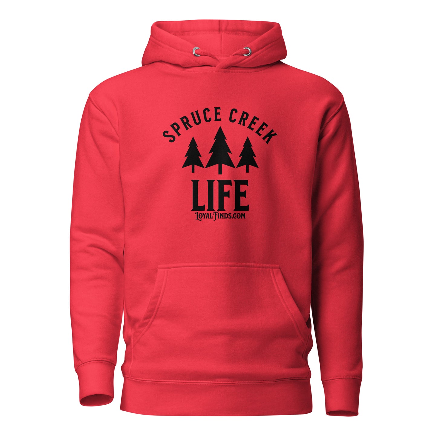 Spruce Creek Life Trees Black Letter Hoodie