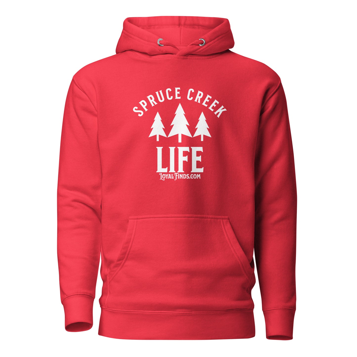 Spruce Creek Life Trees White Letter Hoodie