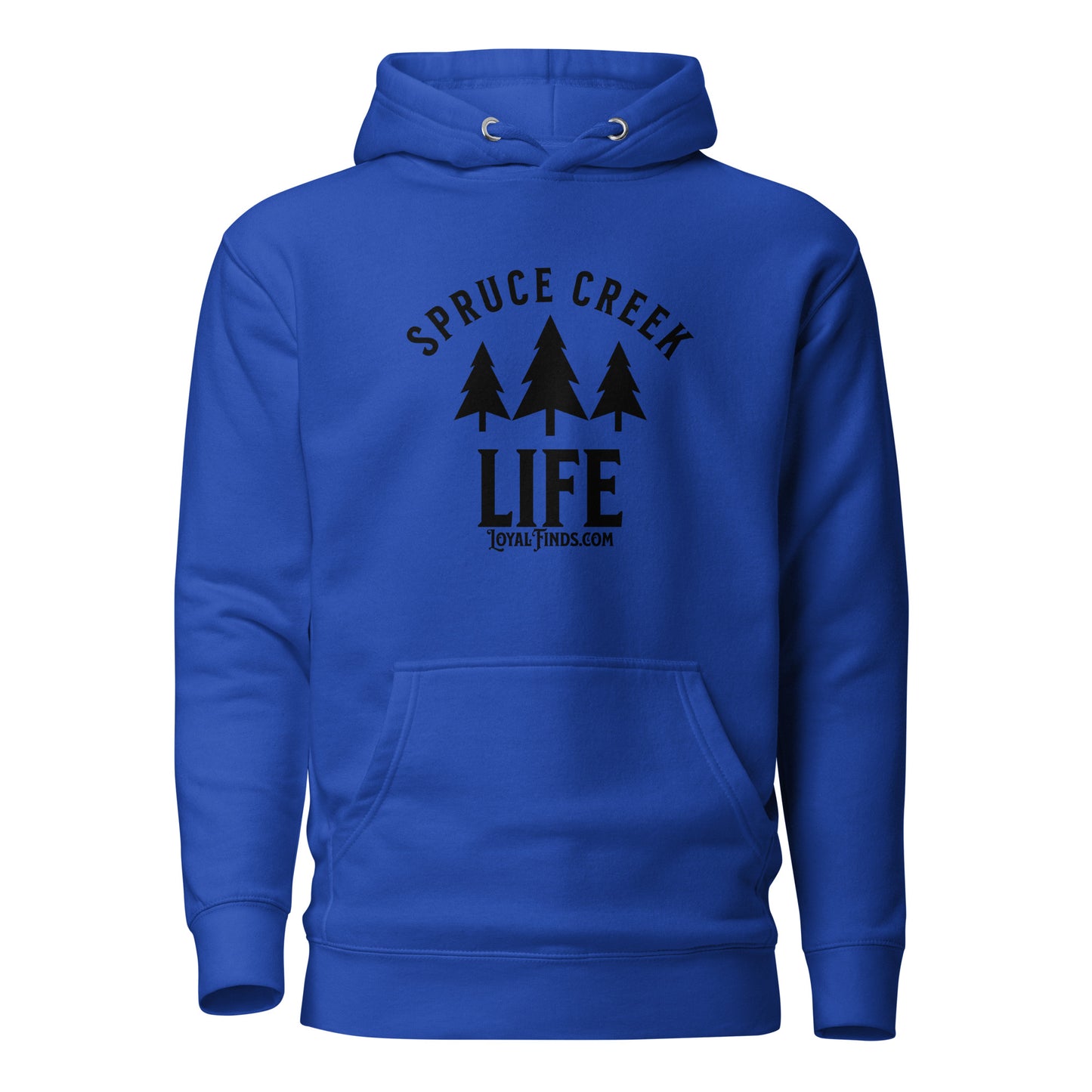 Spruce Creek Life Trees Black Letter Hoodie