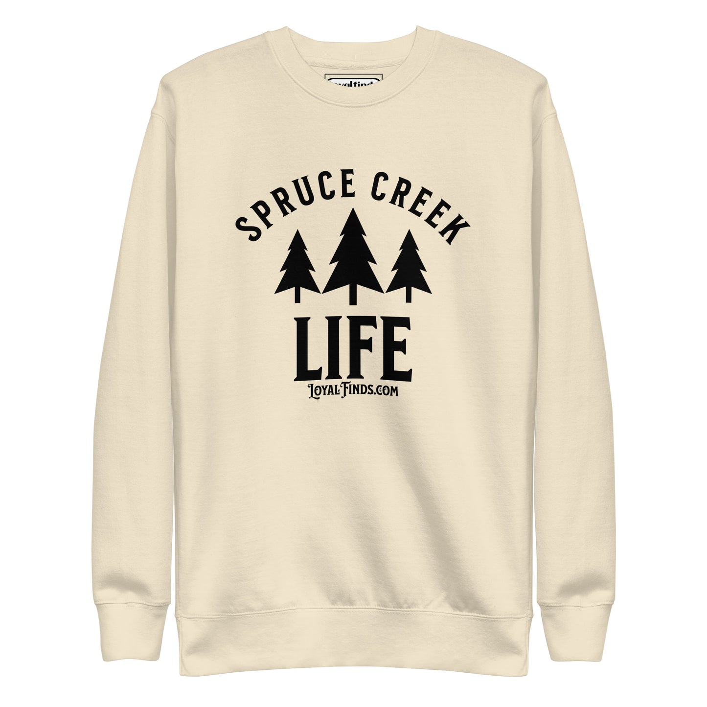 Spruce Creek Life Trees Black Letter Sweatshirt