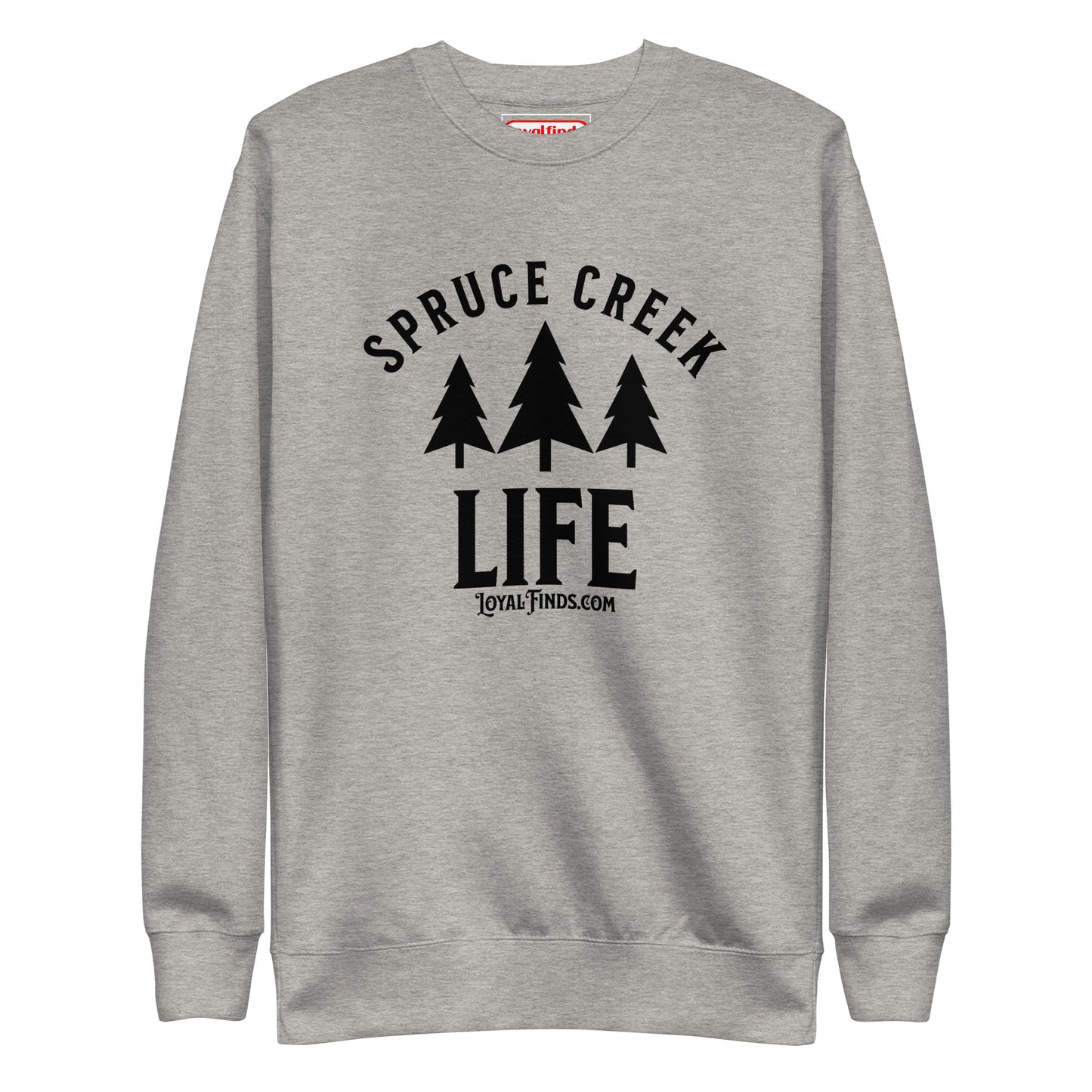 Spruce Creek Life Trees Black Letter Sweatshirt