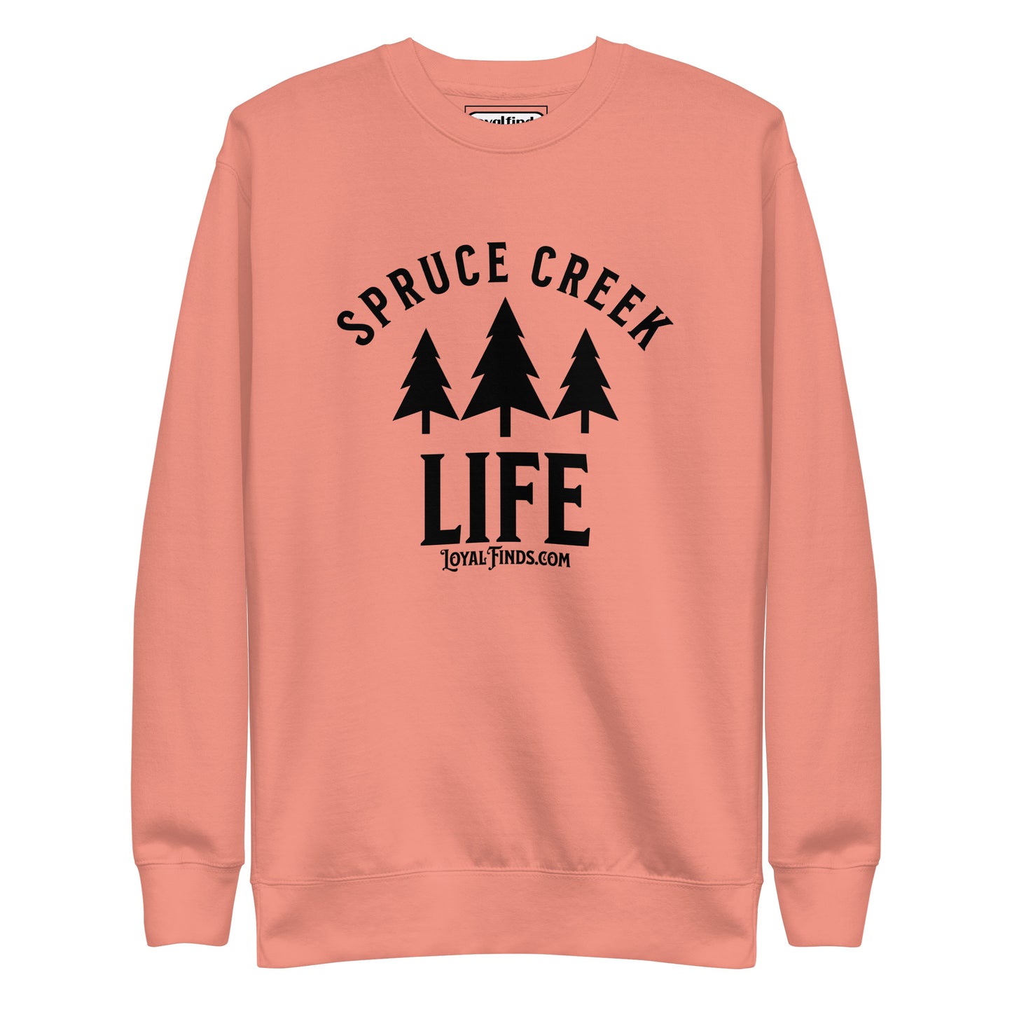 Spruce Creek Life Trees Black Letter Sweatshirt