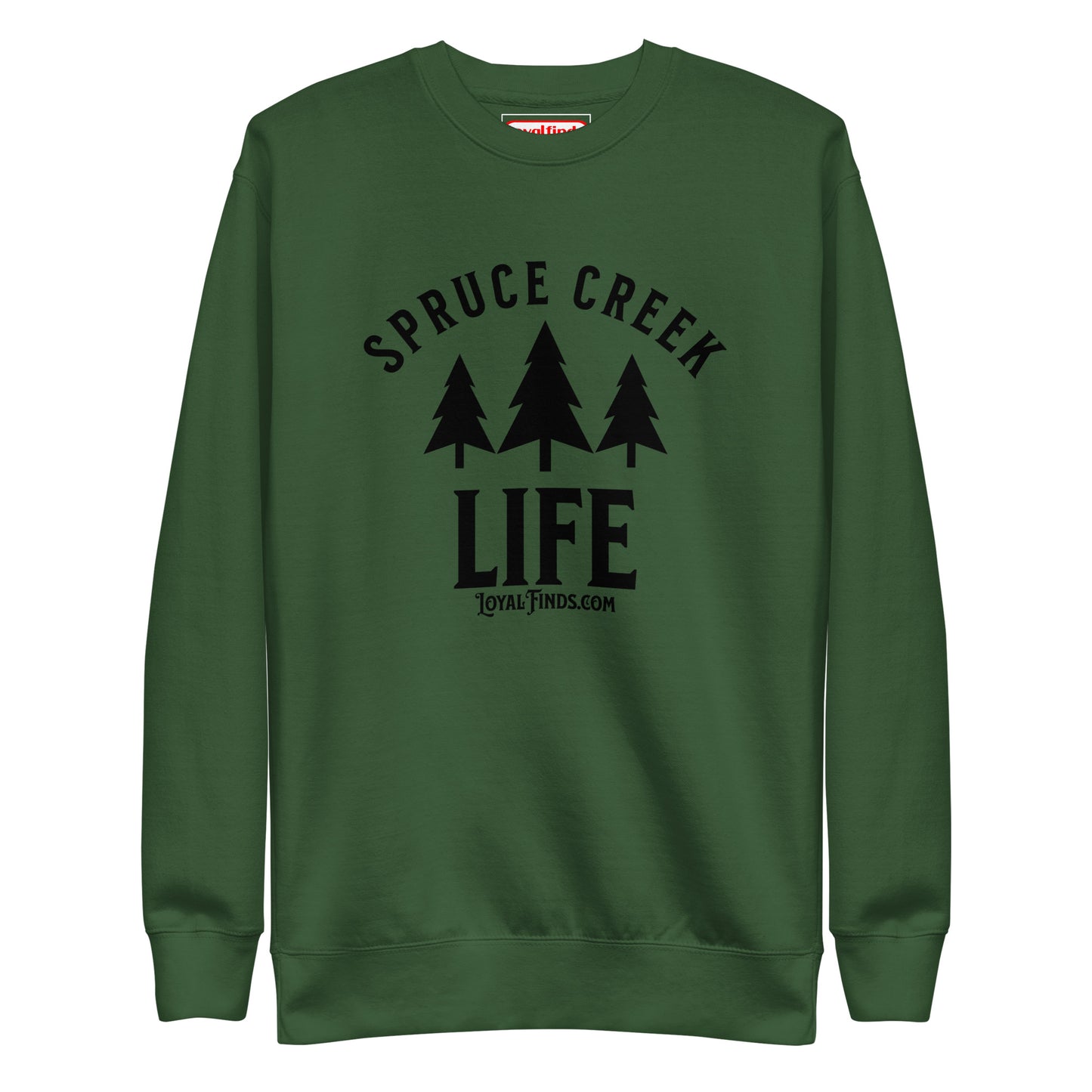 Spruce Creek Life Trees Black Letter Sweatshirt