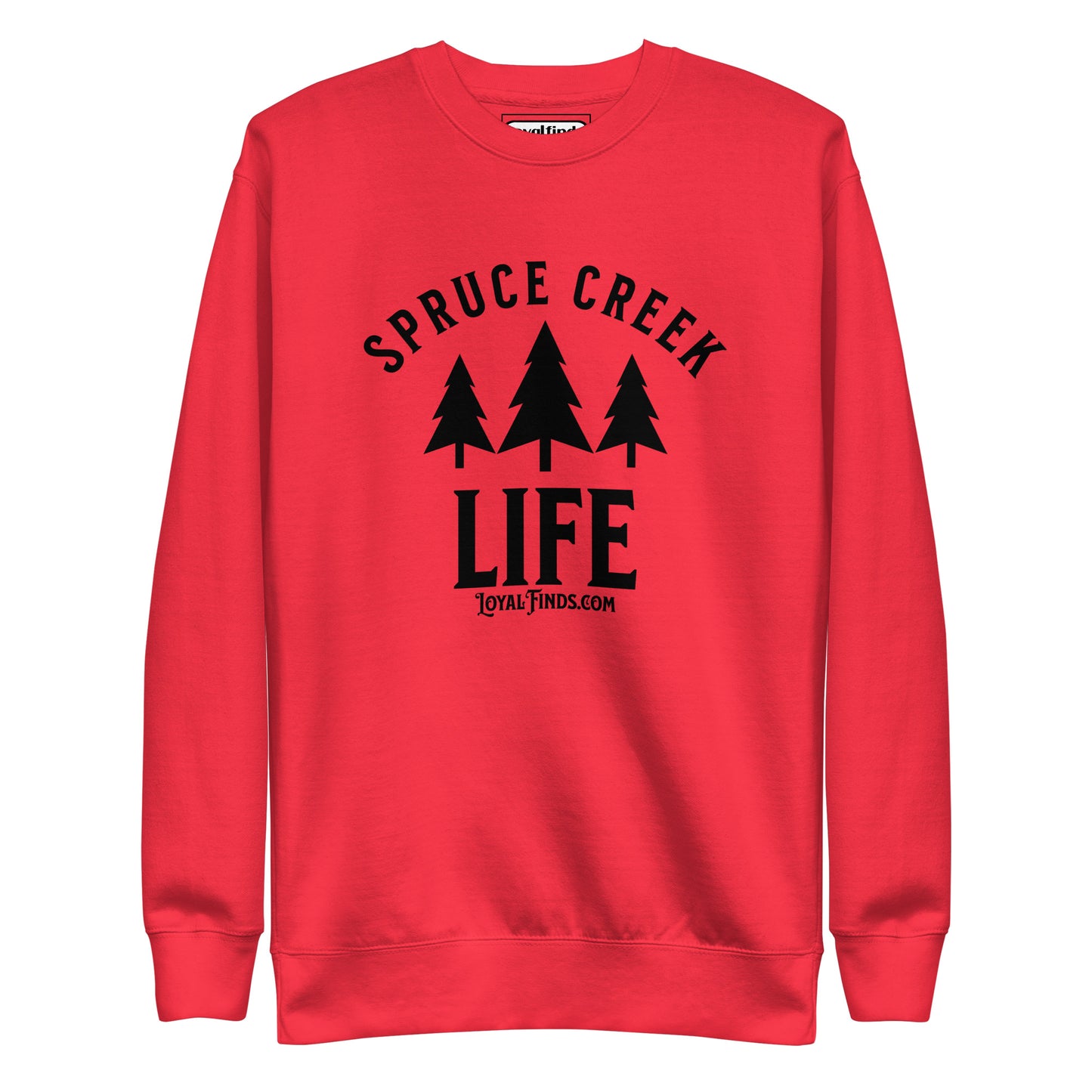 Spruce Creek Life Trees Black Letter Sweatshirt