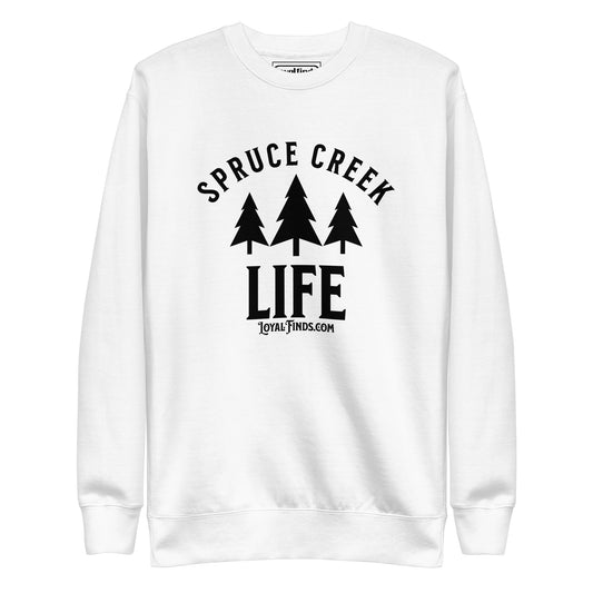 Spruce Creek Life Trees Black Letter Sweatshirt