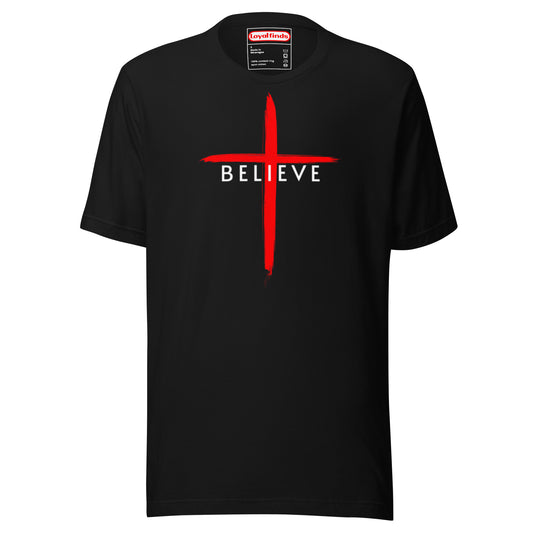 Believe White Letter T-Shirt