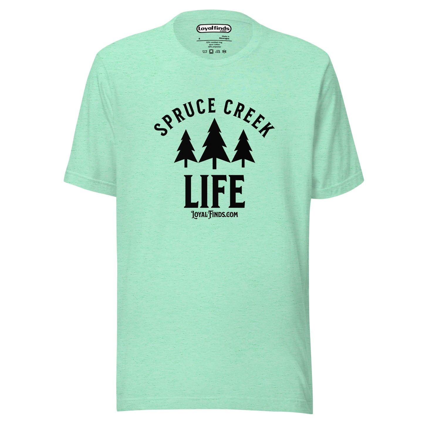 Spruce Creek Life Trees Black Letter T-Shirt