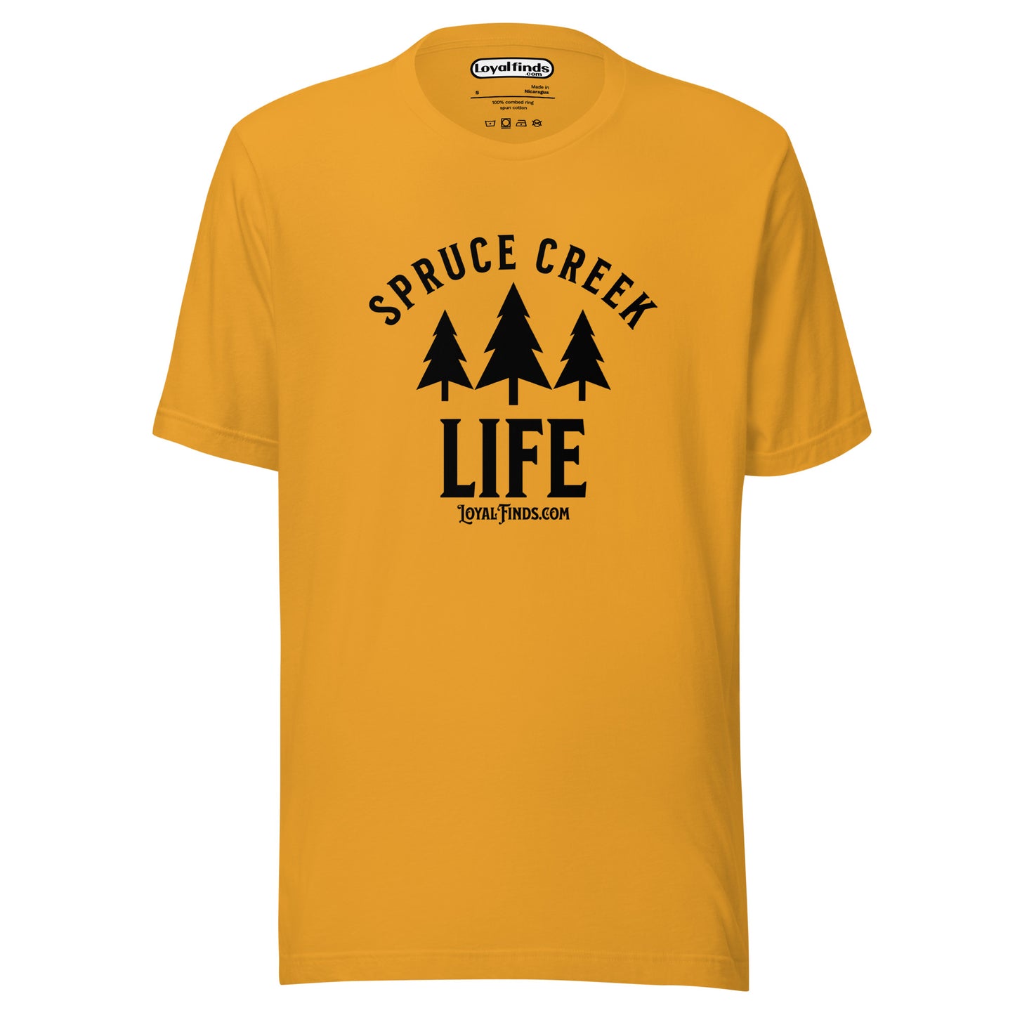 Spruce Creek Life Trees Black Letter T-Shirt