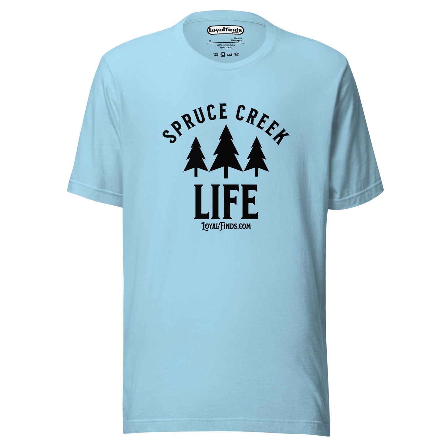 Spruce Creek Life Trees Black Letter T-Shirt