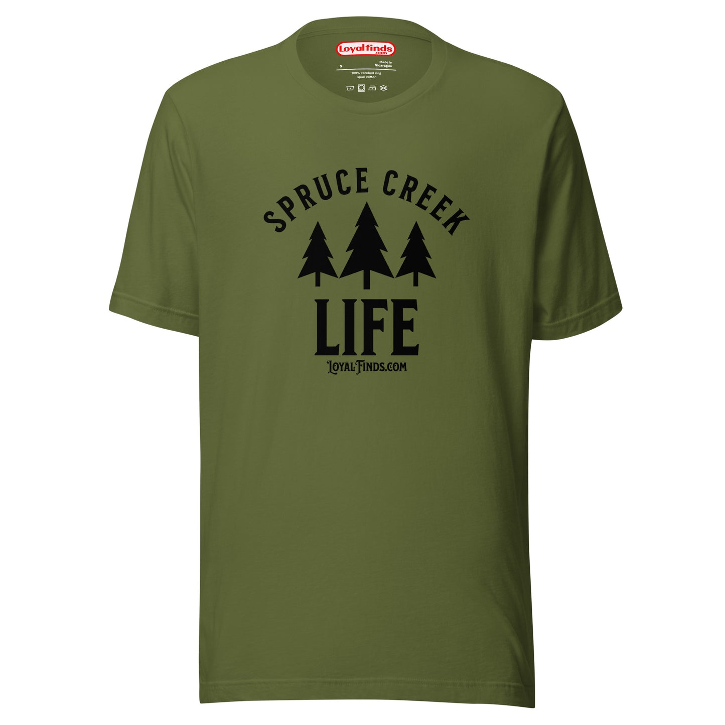 Spruce Creek Life Trees Black Letter T-Shirt