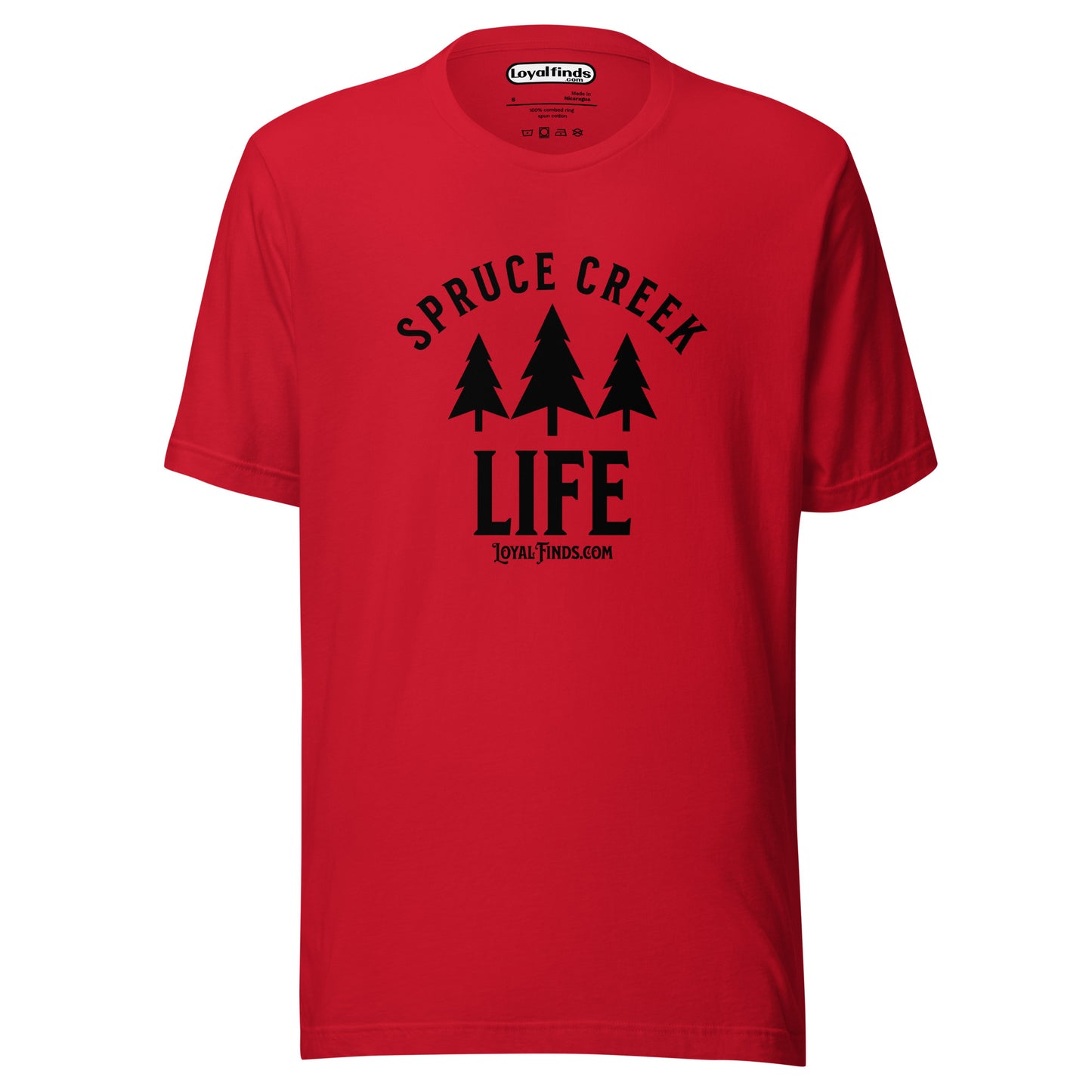 Spruce Creek Life Trees Black Letter T-Shirt