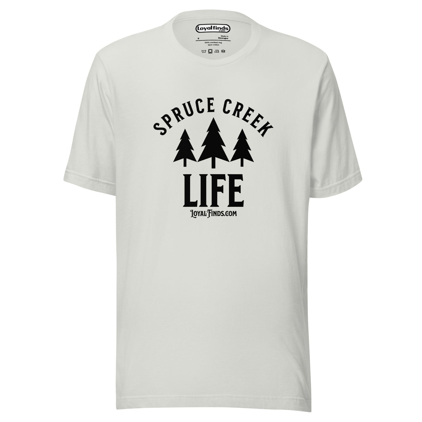 Spruce Creek Life Trees Black Letter T-Shirt