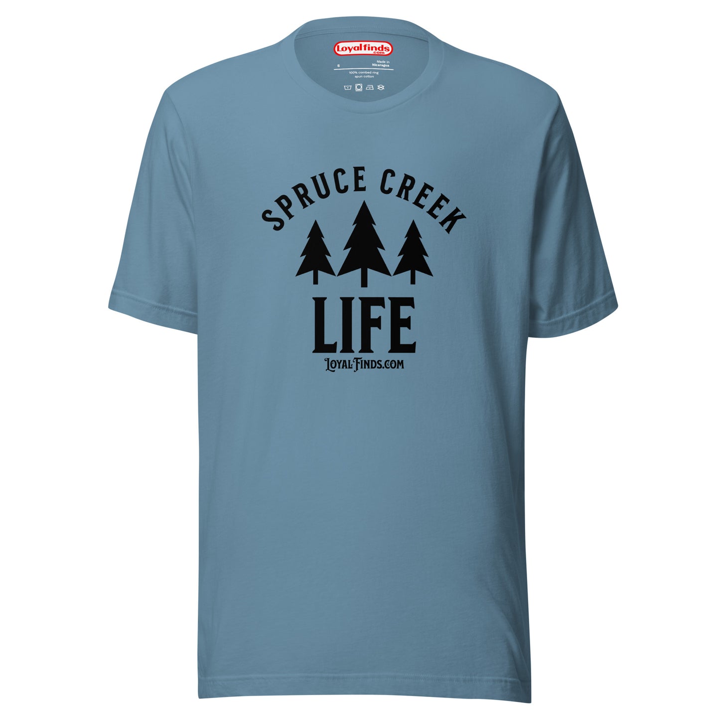 Spruce Creek Life Trees Black Letter T-Shirt