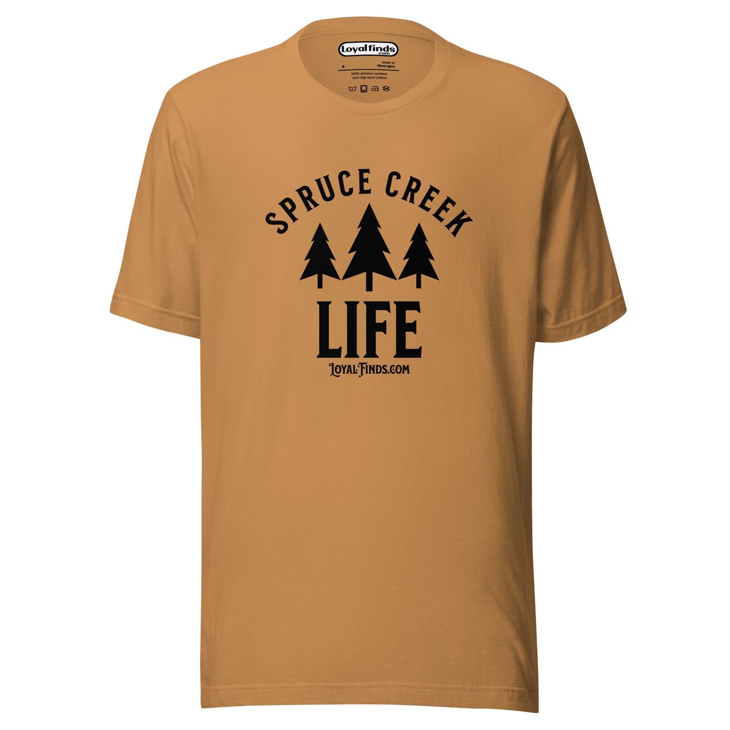 Spruce Creek Life Trees Black Letter T-Shirt