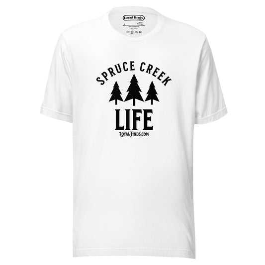 Spruce Creek Life Trees Black Letter T-Shirt