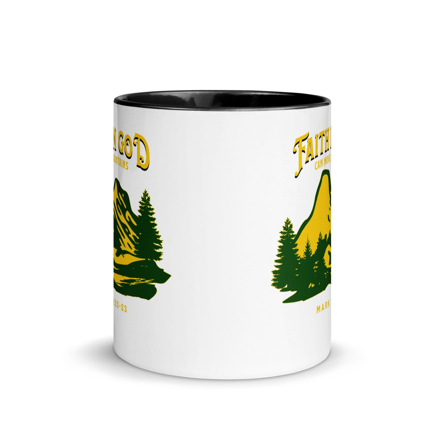 Faith in God Can Move A Mountain-Accent Coffee Mug, 11oz