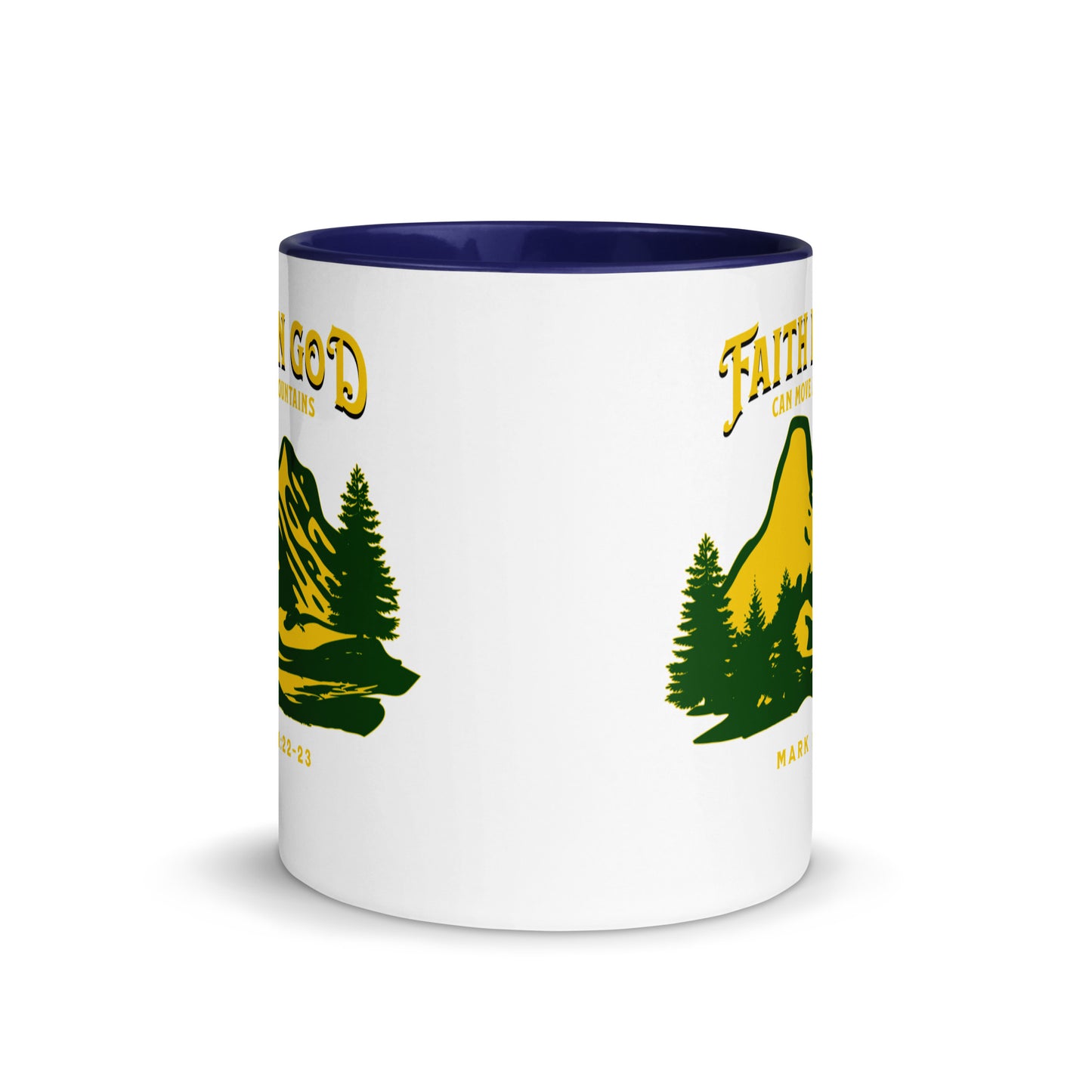 Faith in God Can Move A Mountain-Accent Coffee Mug, 11oz